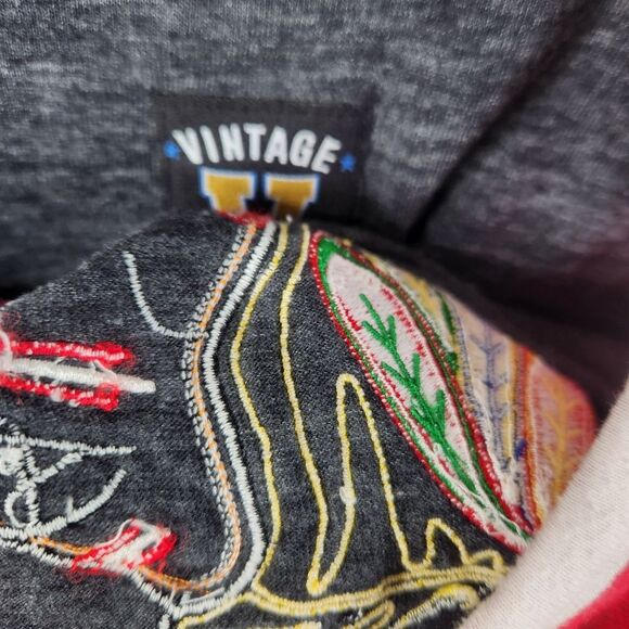 Mitchell & Ness Mens Vintage Hockey Chicago Blackhawks Raglan Tee Size M - Picture 5 of 7